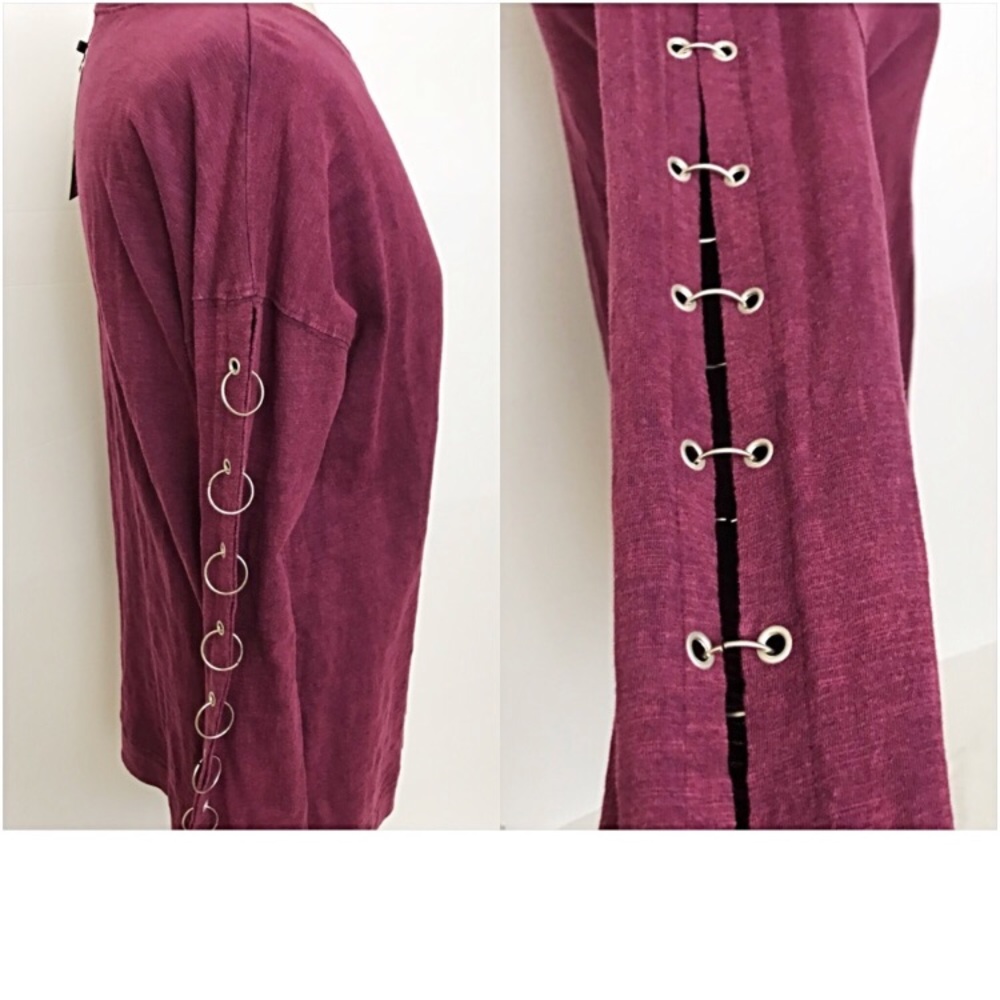 📍SALE Sassy Raspberry Mineral Wash Tunic Top S - Picture 4 of 5